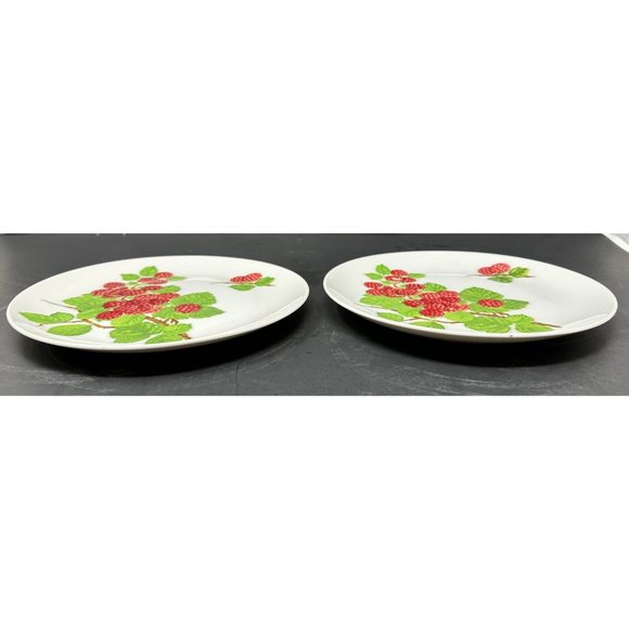Vtg 1970s SEYMOUR MANN EDA FRAMBOISIER Salad Dessert Plates Set of 3 Raspberries - Picture 3 of 16